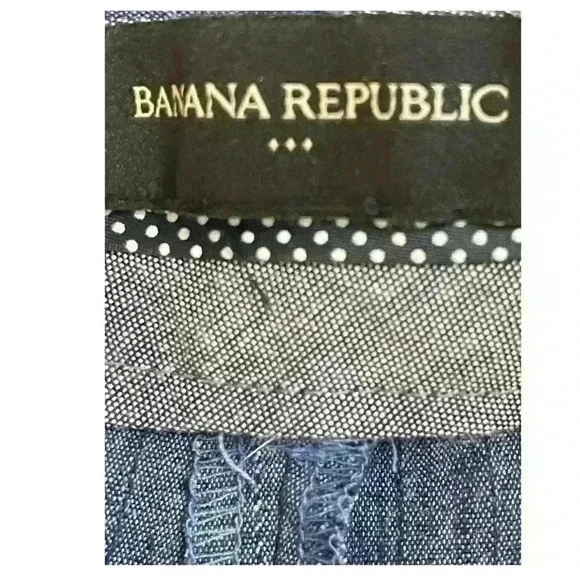 Banana Republic Women's Tie Waist Shorts Size 4 Pinstripe Blue - Picture 4 of 7